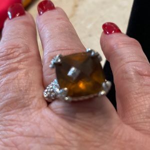 Stunning ginger quartz Judith Ripka ring.